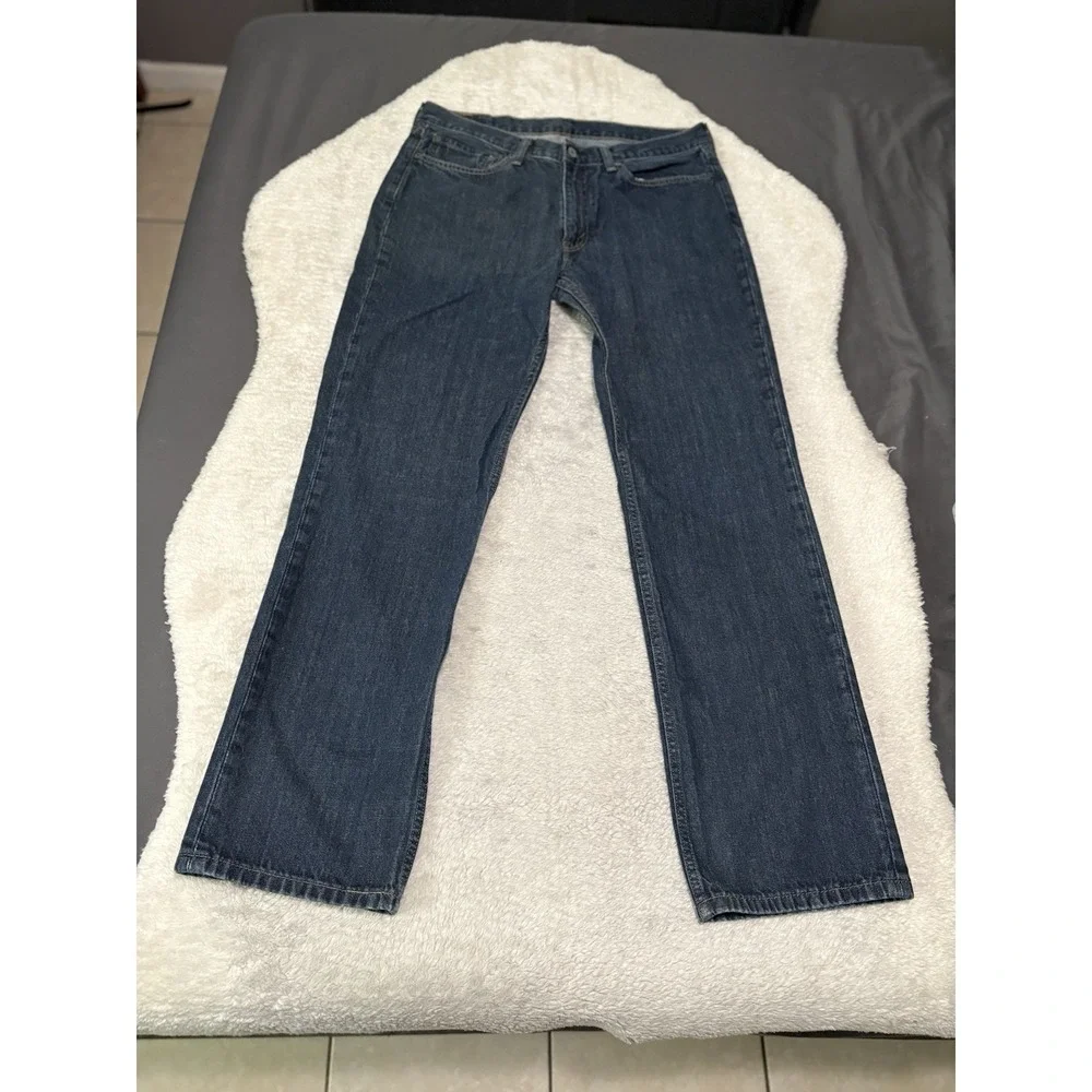 Levi's 514 Mens Slim Straight Size 36x34 Denim‎ Blue Jeans Cotton Pants